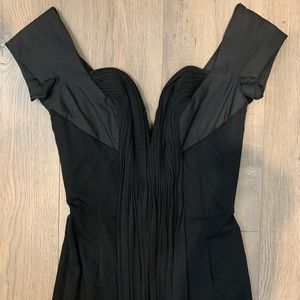 Vintage Oleg Cassini Black Draped Cocktail Dress